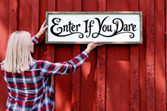 spooky halloween sign svg with gothic lettering