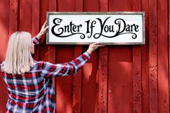 spooky halloween sign svg with gothic lettering