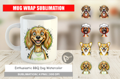 Enthusiastic BBQ Dog Mug Wrap Product Image 1