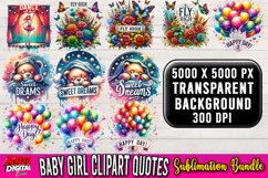 Watercolor Nursery Clipart Bundle | It&#039;s a Girl Clipart Set Product Image 4
