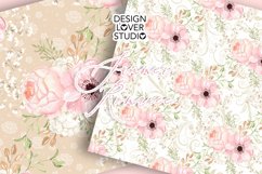 Watercolor Summer Romance Blush digital paper pack Product Image 5