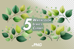 Watercolor Leaves Clipart Product Image 1
