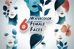 Watercolor Female Faces Product Image 1