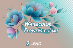 Watercolor Flowers clipart Product Image 1