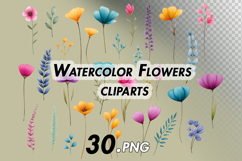 Watercolor Flowers cliparts Product Image 1