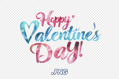 Happy Valentine's Day Sign With Hearts in Pink and Blue Product Image 1