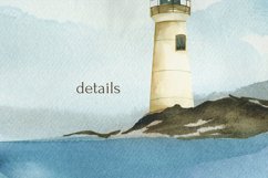 Watercolor Seascapes clipart. Nature elements, lighthouses. Product Image 5