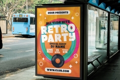 Retro 80s Party Flyer Template Design Music DJ Poster SVG Product Image 2
