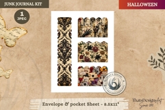 Haunted House Halloween Junk Journal envelope pocket Product Image 1