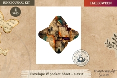 Haunted House Halloween Junk Journal envelope pocket Product Image 1