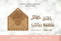 Letter to Santa Christmas Ornament svg Laser Cut File Product Image 3