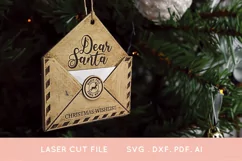 Letter to Santa Christmas Ornament svg Laser Cut File Product Image 1