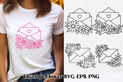 Envelope flower SVG design | Valentine’s Day SVG design Product Image 1