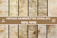 Vintage Handwritten Overlays Antique Script Junk Journal Product Image 1