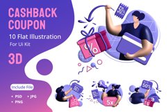 cashback coupon 3d rendering Illustration for 50 off Product Image 1