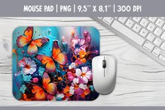 3d Butterflies &amp; Flowers Mouse Pad Sublimation Design PNG Product Image 1