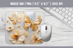 3d Gold Butterflies &amp; Flowers Mouse Pad Sublimation Bundle Product Image 3
