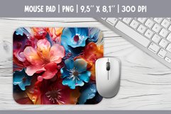 3d Bright Flowers Mouse Pad Sublimation Design PNG Product Image 1