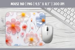 3d Pastel Flowers Mouse Pad Sublimation Design PNG Product Image 1