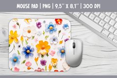 3d Pastel Flowers Mouse Pad Sublimation Design PNG Product Image 1