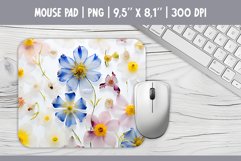 3d Pastel Flowers Mouse Pad Sublimation Design PNG Product Image 1