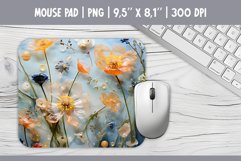 3d Pastel Flowers Mouse Pad Sublimation Design PNG Product Image 1