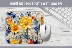 3d Pastel Flowers Mouse Pad Sublimation Design PNG Product Image 1