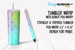 Neon Peace Sign Tumbler & Pen Wrap Product Image 1