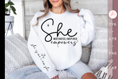 She motivates inspires empowers Sleeve SVG Product Image 1