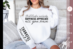 Gratitude unlocks happiness appreciate all you have Sleeve Product Image 1