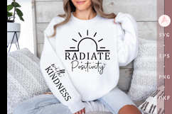 Radiate positivity Sleeve SVG, motivational Sleeve SVG Product Image 1