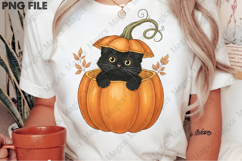 vintage black kitten pumpkin PNG Product Image 2