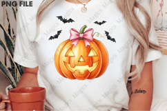 Pumpkin Pink Coquette Bow Halloween PNG Product Image 2