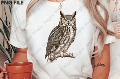 vintage great horned owl PNG Product Image 2