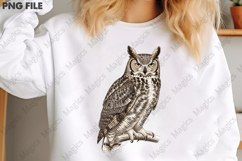 vintage great horned owl PNG Product Image 3
