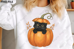 vintage black kitten pumpkin PNG Product Image 3