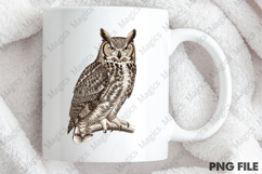 vintage great horned owl PNG Product Image 4