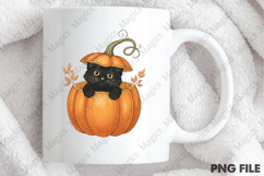vintage black kitten pumpkin PNG Product Image 4