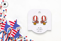 4th of July Air Balloon Earrings | Kawaii Patriotic Studs Product Image 2