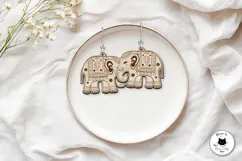 Elephant Earrings Laser Cut SVG | Boho Jewelry Product Image 3