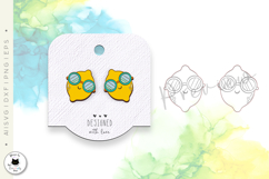 Funny Lemon Earrings | Summer Stud Earrings SVG Product Image 3