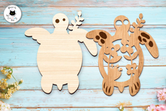 Layered Floral Sea Turtle Laser Cut Sign | Summer Sign SVG Product Image 3