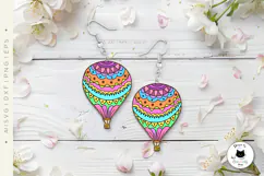 Colorful Air Balloon Laser Cut Earrings SVG File Product Image 2