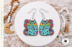 Weird Boho Cat Earrings Laser Cut | Cat Lover SVG Product Image 2