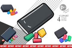 Eraser and Chalk Clipart Product Image 1