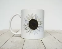 White sunflower sublimation design PNG|Flower clipar Product Image 5