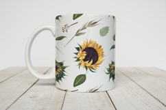 Watercolor sunflower digital paper. Seamless pattern Product Image 5