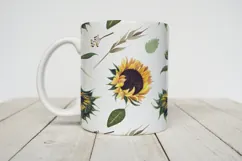 Watercolor sunflower digital paper. Seamless pattern Product Image 5