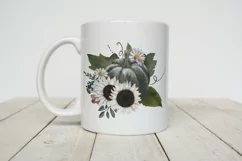 Pumpkin with white flowers sublimation| Autumn clipart | PNG Product Image 6
