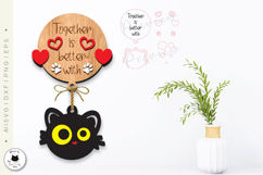 Layered Valentine Signs SVG | Cat Lover Round Sign Bundle Product Image 2